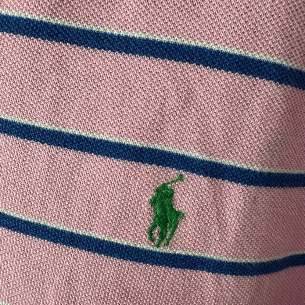 Polo Ralph Lauren Pink Blue & White Stripes Polo Shirt Size L